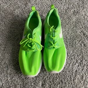 Bright green Nike running shoes size 9